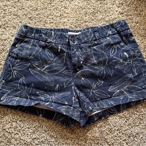 Merona High Waist Navy Leaf Print Shorts